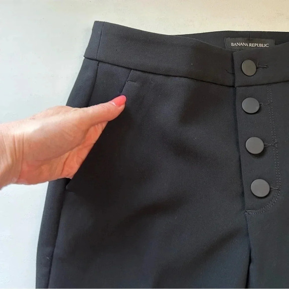 Banana Republic Pants High Rise Cropped  Flare Trousers Black Size 0 NWOT - Picture 12 of 16